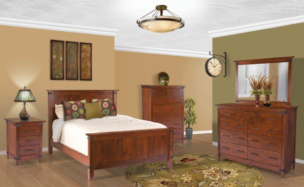 Amish Oak And Cherry Solid Wood Bedroom Group Made In USA Montrose-BR ...